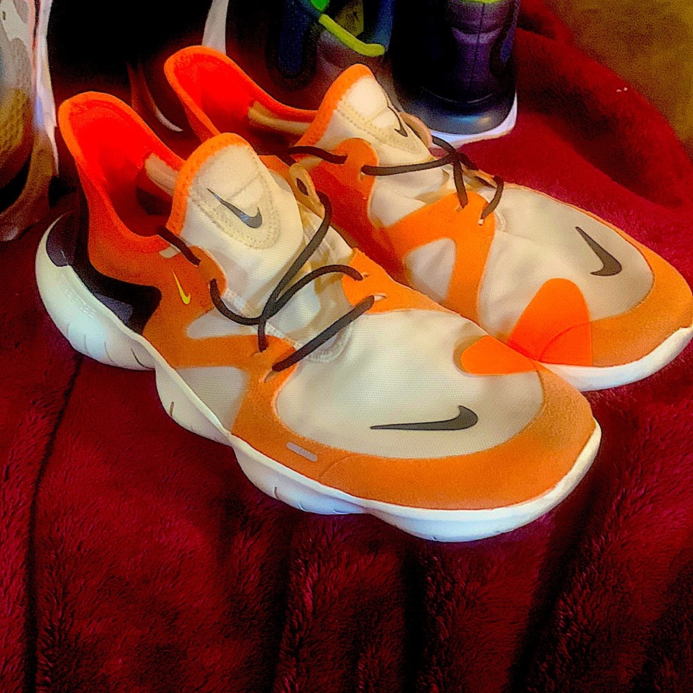 Nike Free. Size 12. Sorbet orange and white.